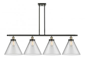 Cone - 4 Light - 48 inch - Black Antique Brass - Stem Hung - Island Light (3442|916-4I-BAB-G42-L)