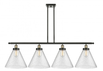Cone - 4 Light - 48 inch - Black Antique Brass - Stem Hung - Island Light (3442|916-4I-BAB-G44-L)