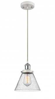 Cone - 1 Light - 8 inch - White Polished Chrome - Cord hung - Mini Pendant (3442|916-1P-WPC-G44-LED)