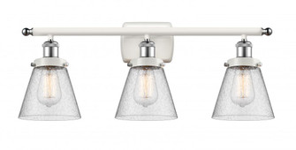 Cone - 3 Light - 26 inch - White Polished Chrome - Bath Vanity Light (3442|916-3W-WPC-G64-LED)