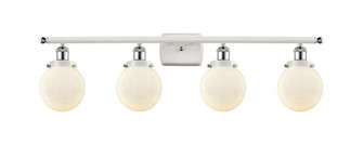 Beacon - 4 Light - 36 inch - White Polished Chrome - Bath Vanity Light (3442|916-4W-WPC-G201-6-LED)