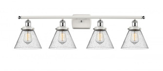Cone - 4 Light - 38 inch - White Polished Chrome - Bath Vanity Light (3442|916-4W-WPC-G44)