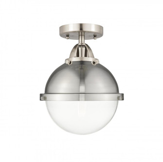 Hampden - 1 Light - 9 inch - Brushed Satin Nickel - Semi-Flush Mount (3442|288-1C-SN-HFS-82-SN-LED)