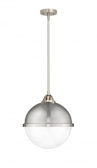 Hampden - 1 Light - 13 inch - Brushed Satin Nickel - Stem hung - Pendant (3442|288-1S-SN-HFS-122-SN)