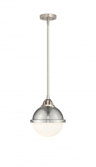 Hampden - 1 Light - 9 inch - Brushed Satin Nickel - Stem hung - Mini Pendant (3442|288-1S-SN-HFS-81-SN-LED)