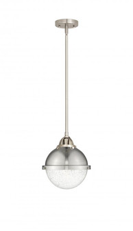 Hampden - 1 Light - 9 inch - Brushed Satin Nickel - Stem hung - Mini Pendant (3442|288-1S-SN-HFS-84-SN-LED)