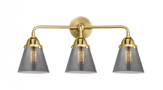 Cone - 3 Light - 24 inch - Satin Gold - Bath Vanity Light (3442|288-3W-SG-G63-LED)