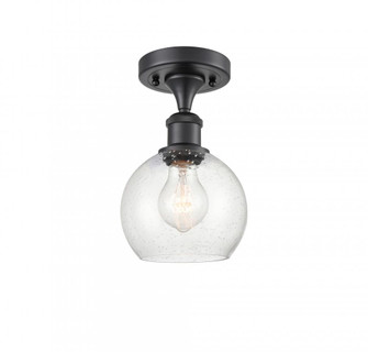 Athens - 1 Light - 6 inch - Matte Black - Semi-Flush Mount (3442|516-1C-BK-G124-6-LED)