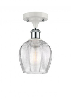 Norfolk - 1 Light - 6 inch - White Polished Chrome - Semi-Flush Mount (3442|516-1C-WPC-G462-6-LED)