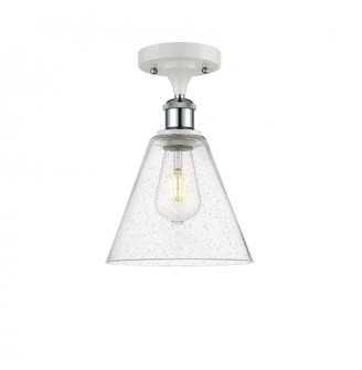 Berkshire - 1 Light - 8 inch - White Polished Chrome - Semi-Flush Mount (3442|516-1C-WPC-GBC-84)
