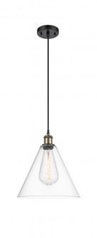 Berkshire - 1 Light - 12 inch - Black Antique Brass - Cord hung - Mini Pendant (3442|516-1P-BAB-GBC-122-LED)