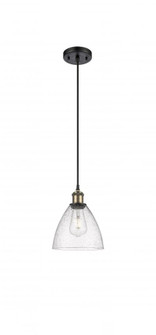 Bristol - 1 Light - 8 inch - Black Antique Brass - Cord hung - Mini Pendant (3442|516-1P-BAB-GBD-754-LED)