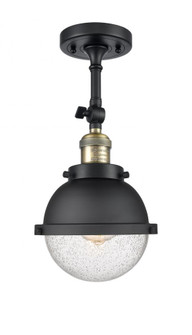 Hampden - 1 Light - 7 inch - Black Antique Brass - Semi-Flush Mount (3442|201F-BAB-HFS-64-BK)