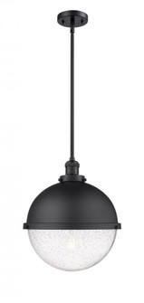 Hampden - 1 Light - 13 inch - Matte Black - Stem Hung - Pendant (3442|201S-BK-HFS-124-BK-LED)