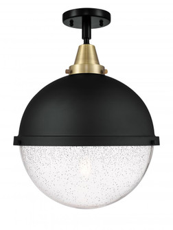 Hampden - 1 Light - 13 inch - Black Antique Brass - Semi-Flush Mount (3442|447-1C-BAB-HFS-124-BK)