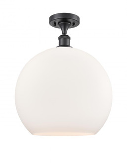 Athens - 1 Light - 14 inch - Matte Black - Semi-Flush Mount (3442|516-1C-BK-G121-14-LED)
