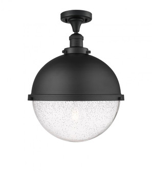 Hampden - 1 Light - 13 inch - Matte Black - Semi-Flush Mount (3442|517-1CH-BK-HFS-124-BK-LED)