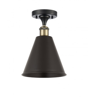 Berkshire - 1 Light - 8 inch - Black Antique Brass - Semi-Flush Mount (3442|516-1C-BAB-MBC-8-BK-LED)