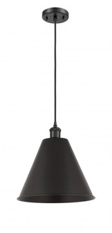 Berkshire - 1 Light - 12 inch - Matte Black - Cord hung - Mini Pendant (3442|516-1P-BK-MBC-12-BK-LED)