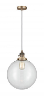 Beacon - 1 Light - 12 inch - Brushed Brass - Cord hung - Mini Pendant (3442|201CSW-BB-G202-12-LED)