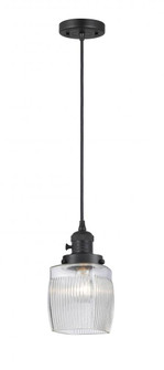Colton - 1 Light - 6 inch - Matte Black - Cord hung - Mini Pendant (3442|201CSW-BK-G302)