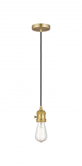 Bare Bulb - 1 Light - 3 inch - Satin Gold - Cord hung - Mini Pendant (3442|201CSW-SG-LED)