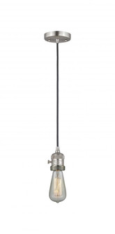 Bare Bulb - 1 Light - 3 inch - Brushed Satin Nickel - Cord hung - Mini Pendant (3442|201CSW-SN)