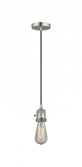 Bare Bulb - 1 Light - 3 inch - Brushed Satin Nickel - Cord hung - Mini Pendant (3442|201CSW-SN-LED)