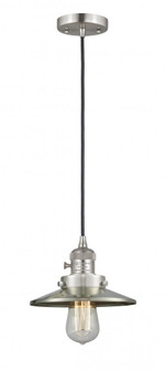 Railroad - 1 Light - 8 inch - Brushed Satin Nickel - Cord hung - Mini Pendant (3442|201CSW-SN-M2)