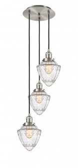 Bullet - 3 Light - 14 inch - Brushed Satin Nickel - Cord hung - Multi Pendant (3442|113F-3P-SN-G664-7)