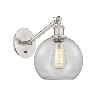 Athens - 1 Light - 8 inch - Brushed Satin Nickel - Adjustable Sconce (3442|317-1W-SN-G122-8)