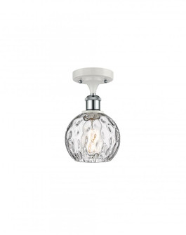 Athens Water Glass - 1 Light - 6 inch - White Polished Chrome - Semi-Flush Mount (3442|516-1C-WPC-G1215-6-LED)