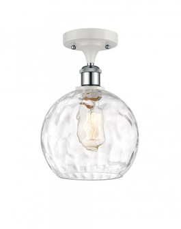 Athens Water Glass - 1 Light - 8 inch - White Polished Chrome - Semi-Flush Mount (3442|516-1C-WPC-G1215-8-LED)