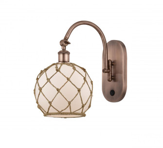 Farmhouse Rope - 1 Light - 8 inch - Antique Copper - Sconce (3442|518-1W-AC-G121-8RB)