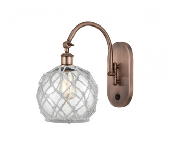 Farmhouse Rope - 1 Light - 8 inch - Antique Copper - Adjustable Swing Arm (3442|518-1W-AC-G122-8RW)