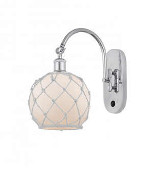 Farmhouse Rope - 1 Light - 8 inch - Polished Chrome - Adjustable Swing Arm (3442|518-1W-PC-G121-8RW-LED)