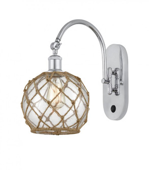 Farmhouse Rope - 1 Light - 8 inch - Polished Chrome - Adjustable Swing Arm (3442|518-1W-PC-G122-8RB)