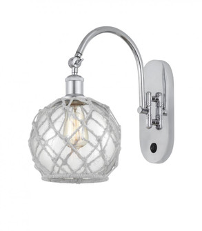 Farmhouse Rope - 1 Light - 8 inch - Polished Chrome - Adjustable Swing Arm (3442|518-1W-PC-G122-8RW)