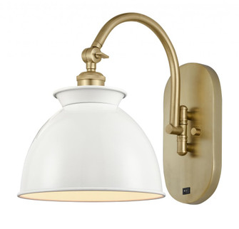 Adirondack - 1 Light - 8 inch - Satin Gold - Adjustable Swing Arm (3442|518-1W-SG-M14-W-LED)
