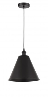 Berkshire - 1 Light - 12 inch - Matte Black - Cord hung - Mini Pendant (3442|616-1P-BK-MBC-12-BK-LED)