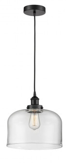 Bell - 1 Light - 12 inch - Matte Black - Cord hung - Mini Pendant (3442|616-1PH-BK-G72-L-LED)