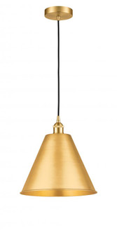 Berkshire - 1 Light - 12 inch - Satin Gold - Cord hung - Mini Pendant (3442|616-1P-SG-MBC-12-SG-LED)