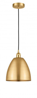 Bristol - 1 Light - 9 inch - Satin Gold - Cord hung - Mini Pendant (3442|616-1P-SG-MBD-9-SG-LED)