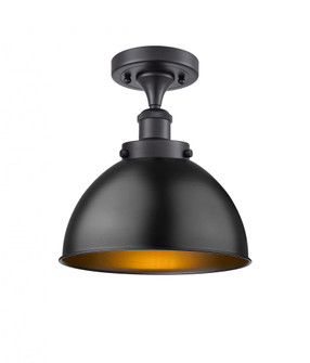 Derby - 1 Light - 10 inch - Matte Black - Semi-Flush Mount (3442|916-1C-BK-MFD-10-BK-LED)