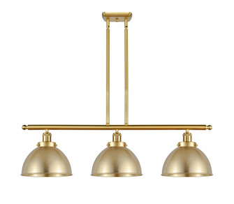 Derby - 3 Light - 36 inch - Satin Gold - Stem Hung - Island Light (3442|916-3I-SG-MFD-10-SG-LED)