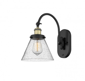 Cone - 1 Light - 8 inch - Black Antique Brass - Adjustable Swing Arm (3442|918-1W-BAB-G44-LED)