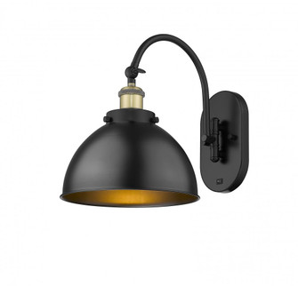 Ballston Urban - 1 Light - 10 inch - Black Antique Brass - Adjustable Swing Arm (3442|918-1W-BAB-MFD-10-BK-LED)