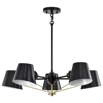Baxter; 5 Light Chandelier; Black with Burnished Brass (81|60/7385)