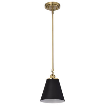 Dover; 1 Light; Small Pendant; Black with Vintage Brass (81|60/7408)