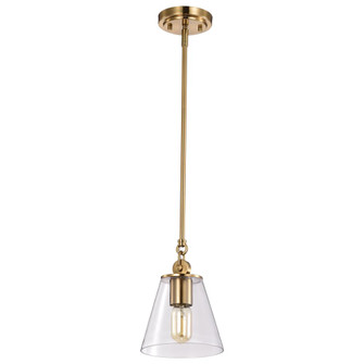 Dover; 1 Light; Small Pendant; Vintage Brass with Clear Glass (81|60/7410)